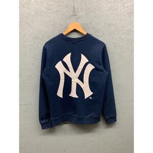 MLB Official Mens‎ S Navy Crewneck Sweatshirt I AM A SUPER FAN Graphic Casual